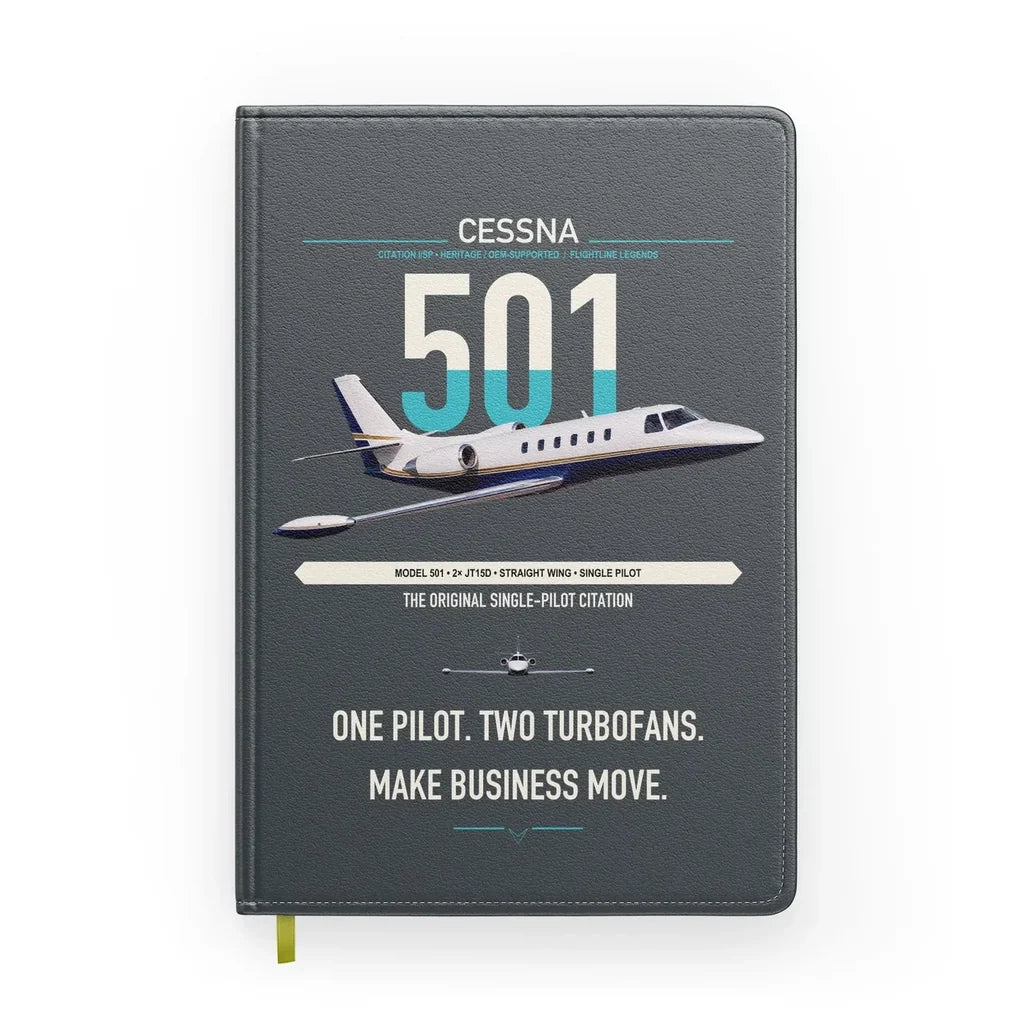 Cessna 501 Citation I SP design on gray notebook
