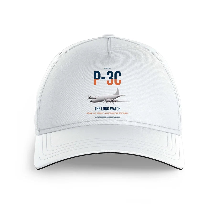 P-3C Orion design on white printed hat