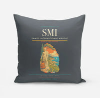 Thumbnail for Samos International Airport (SMI) design on gray pillow