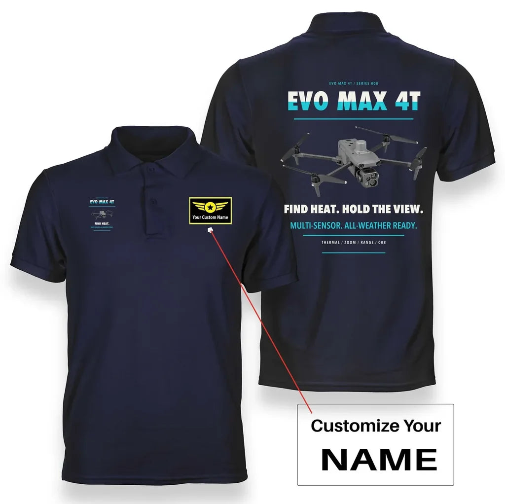 Autel EVO Max 4T design on navy blue polo with custom name badge