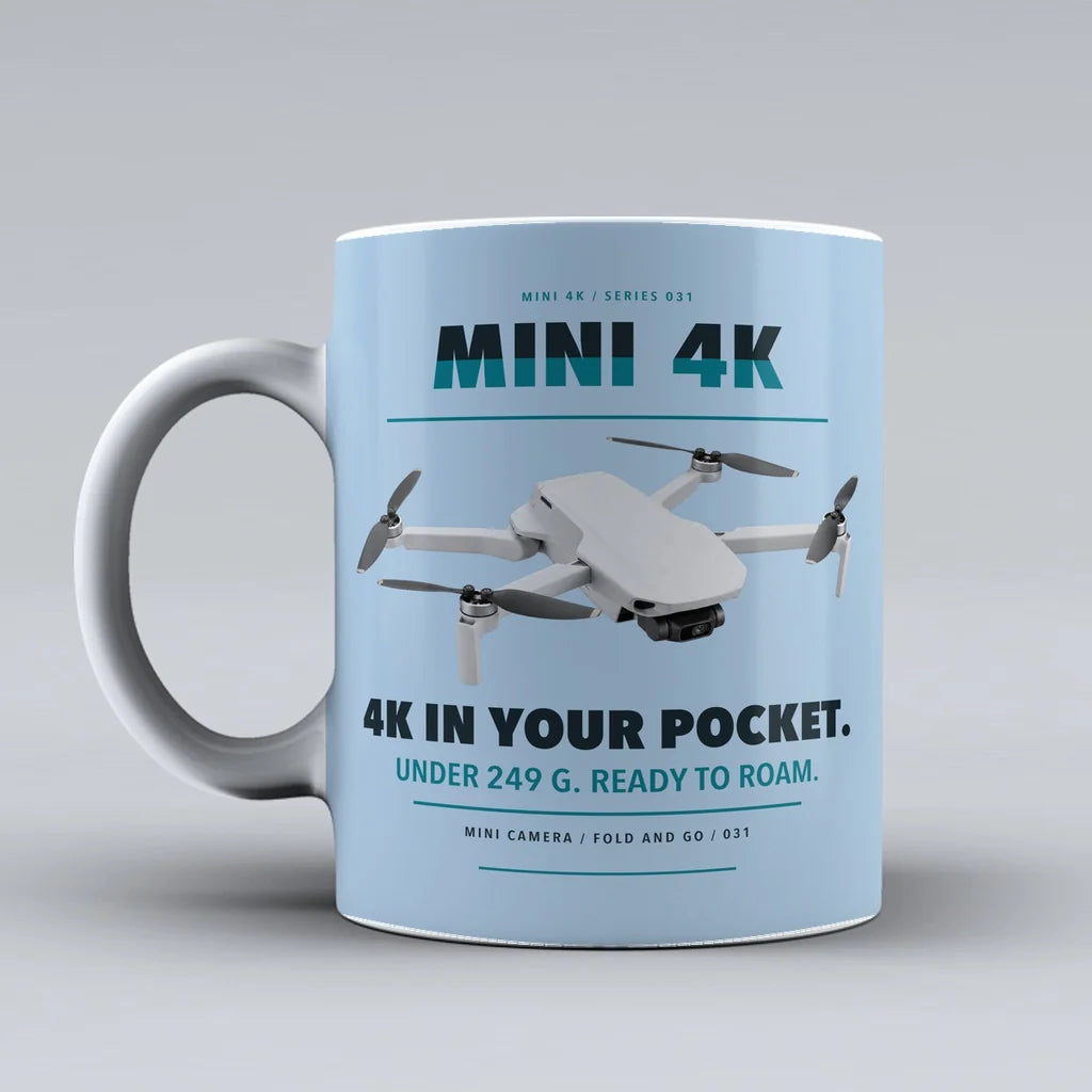 Mini 4K Mug design on light blue dji