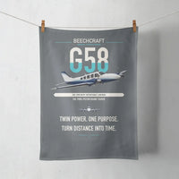 Thumbnail for Beechcraft Baron G58 design on gray towel