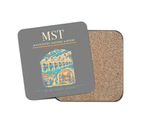 Thumbnail for Maastricht Aachen Airport (MST) design on gray 1 piece coaster