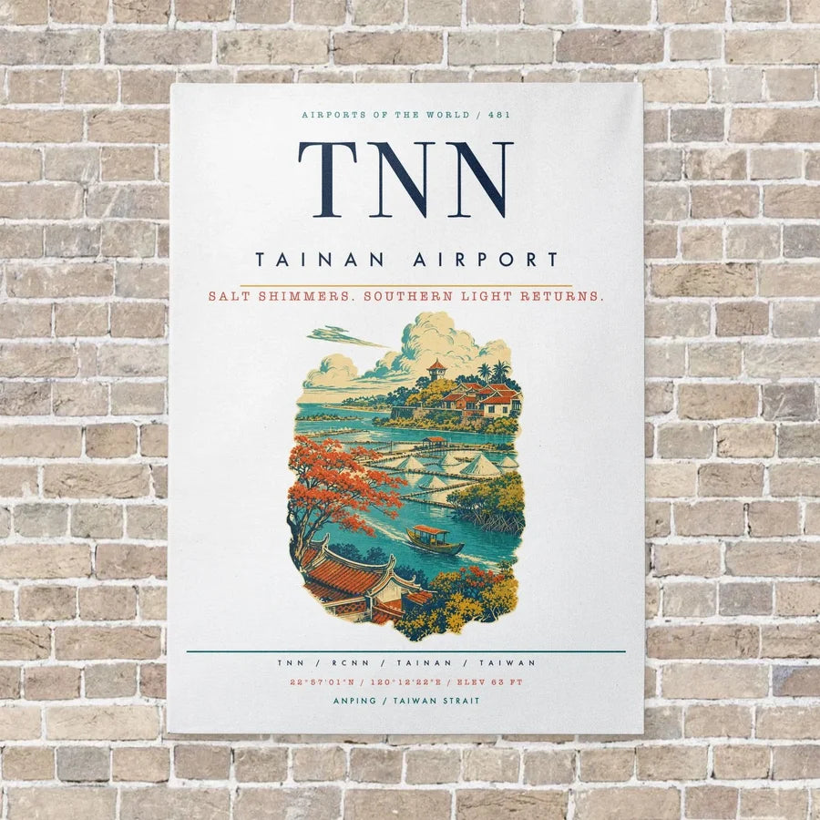 Tainan Airport TNN vertical canvas print - no frame - white background
