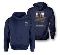Thumbnail for Fokker D.VII design on navy blue double-side hoodie, double-side print