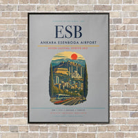 Thumbnail for Ankara Esenboga Airport ESB - Canvas Framed - Light Gray