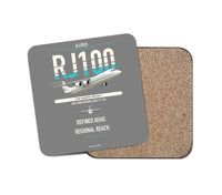 Thumbnail for Avro RJ100 design on gray 1 piece coaster