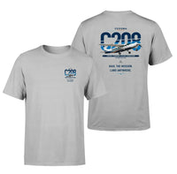 Thumbnail for Cessna 208 Caravan design on light gray t-shirt, double-side print