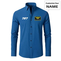 Thumbnail for 787 Flat Text Designed Long Sleeve Shirts - view 11
