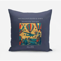 Thumbnail for VINTAGE G4394 - The Balloon Festival Dawn - Designed Pillows design on navyblue