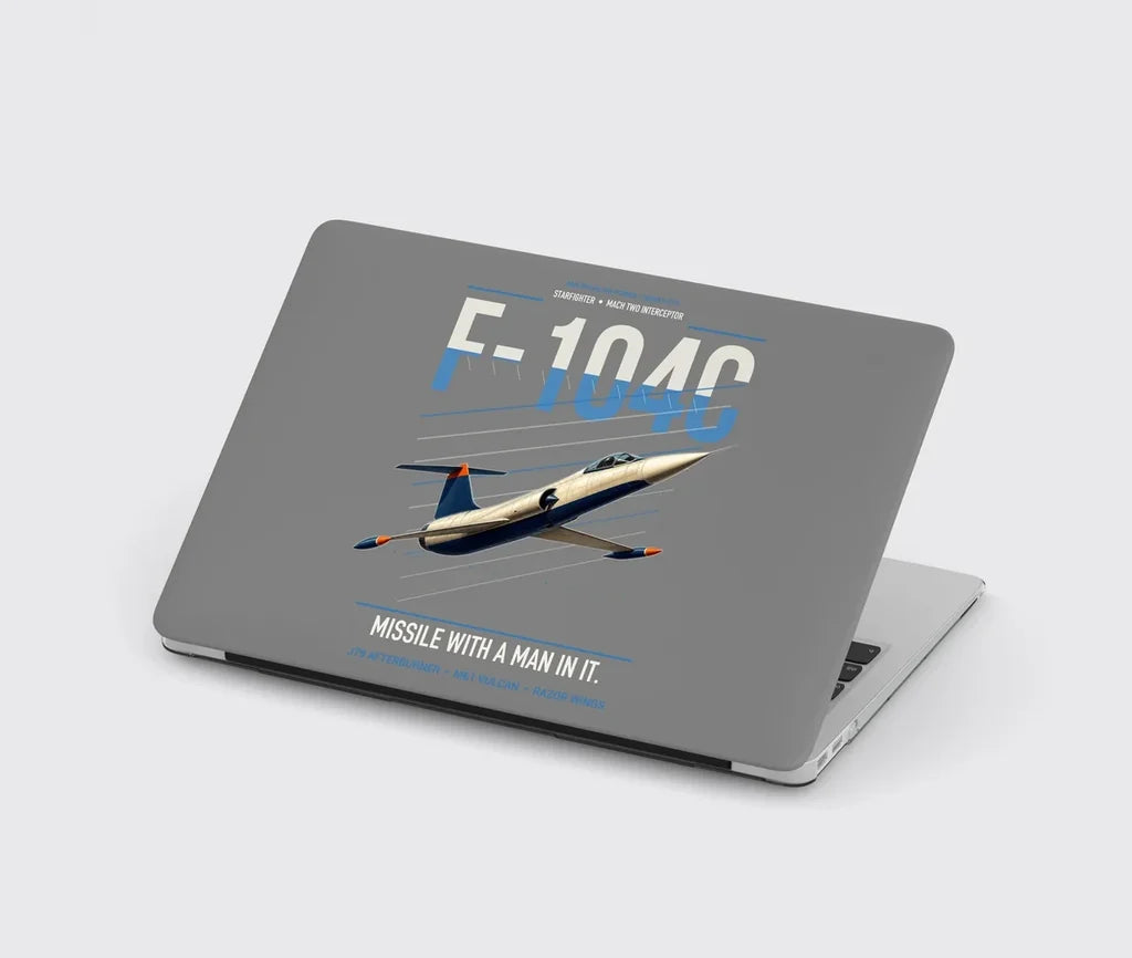 F-104C Starfighter design on gray MacBook case