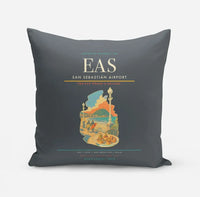 Thumbnail for San Sebastián Airport (EAS) design on gray pillow