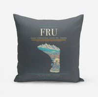 Thumbnail for Manas International Airport (FRU) design on gray pillow