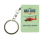Thumbnail for Airbus MH-65E Dolphin design on light green designed key chain, double-side print