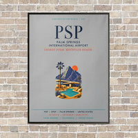 Thumbnail for Palm Springs International Airport PSP vertical canvas print - framed - light gray background