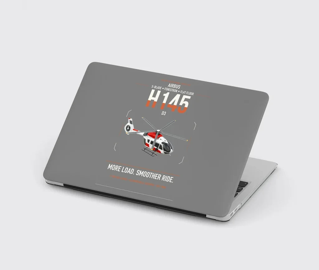 Airbus H145 D3 design on gray MacBook case