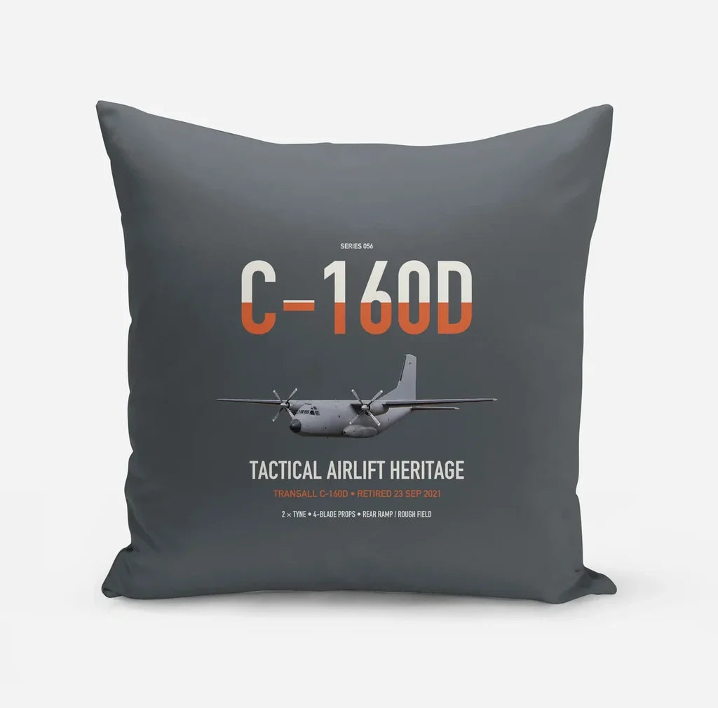 Transall C-160D design on gray pillow