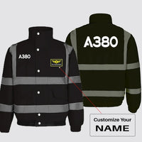 Thumbnail for A380 Flat Text Designed Reflective Winter Jackets - view 11