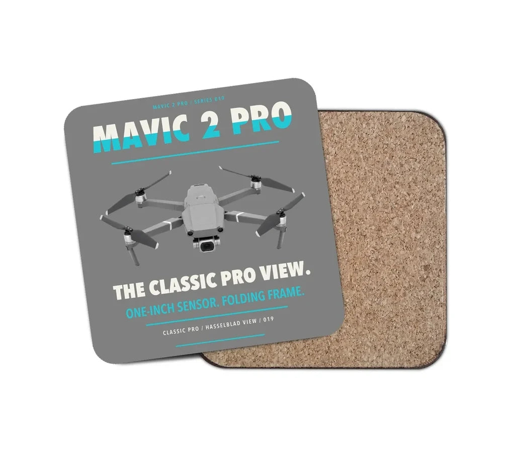 DJI Mavic 2 Pro design on gray 1 piece coaster