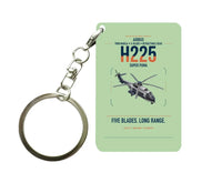 Thumbnail for Airbus H225 design on light green designed key chain, double-side print