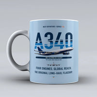 Thumbnail for A340-300 Mug design on light blue airbus
