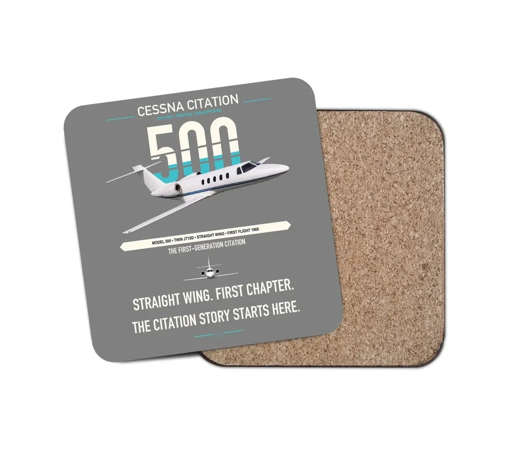 Cessna Citation 500 - Citation I design on gray 1 piece coaster