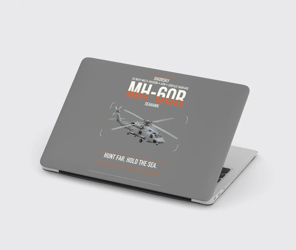 Sikorsky MH-60R Seahawk design on gray MacBook case