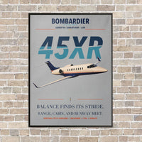 Thumbnail for Bombardier Learjet 45XR vertical canvas print - framed - light gray background