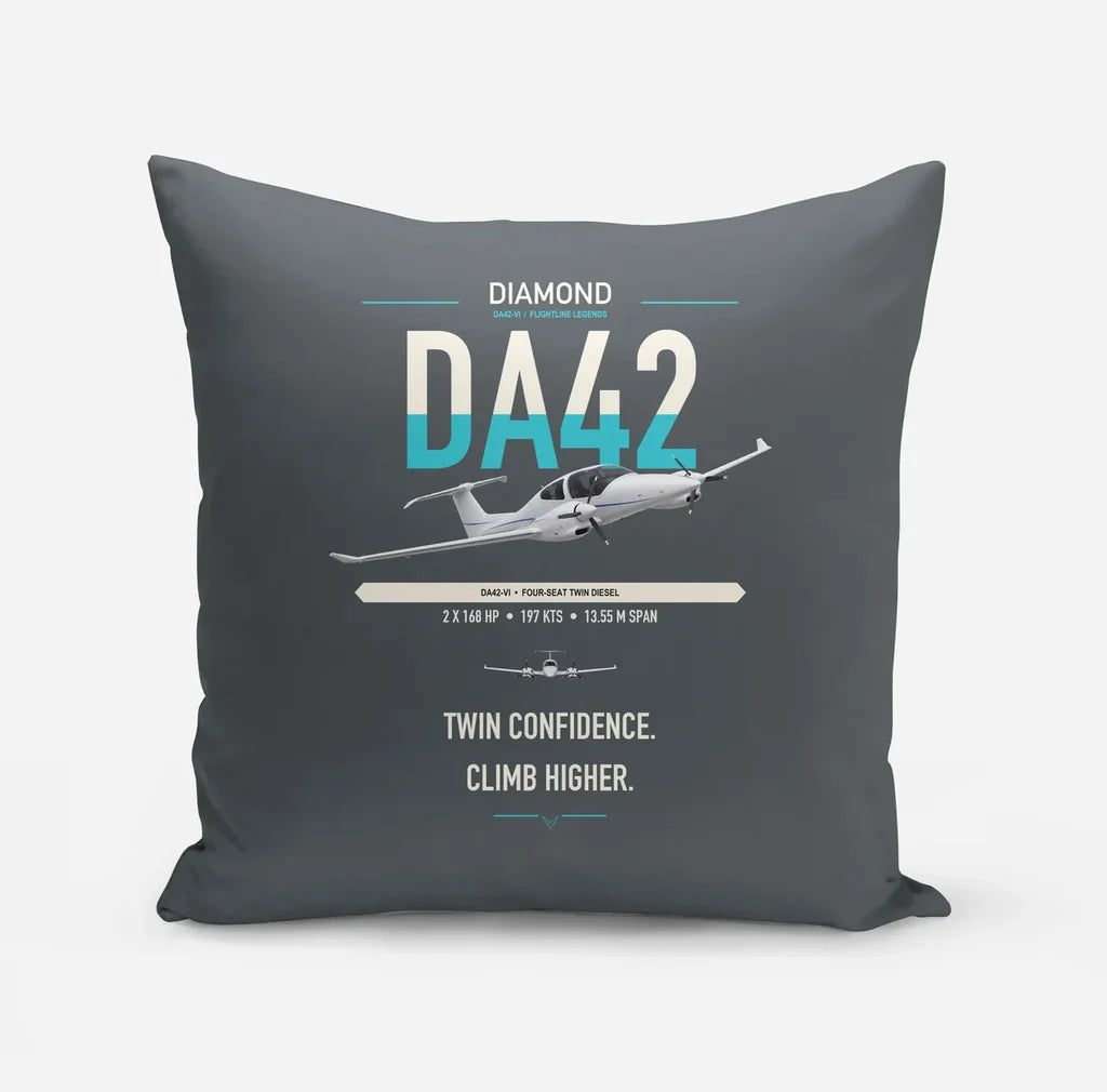 Diamond DA42-VI design on gray pillow