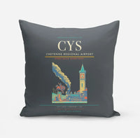 Thumbnail for Cheyenne Regional Airport (CYS) design on gray pillow