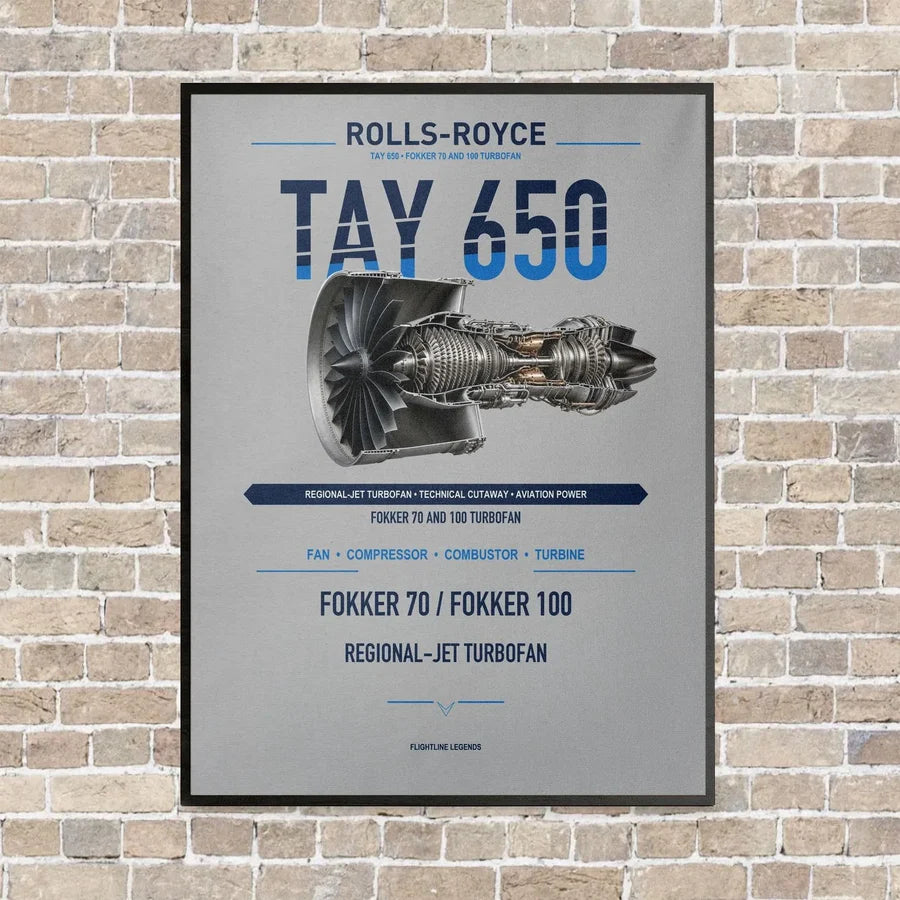 TAY 650 vertical canvas print - framed - light gray background