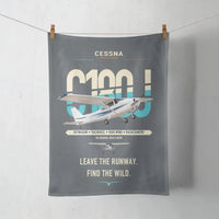 Thumbnail for Cessna 180J Skywagon design on gray towel