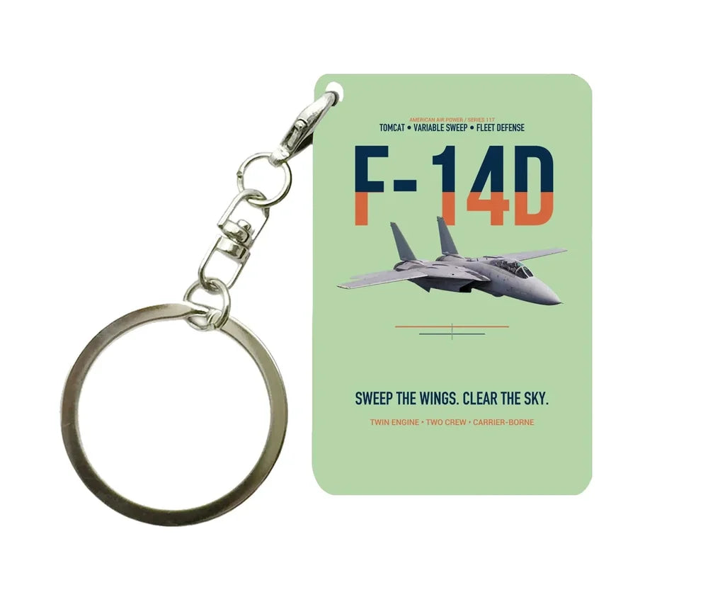 F-14D TOMCAT Key Chain design on light green key chain