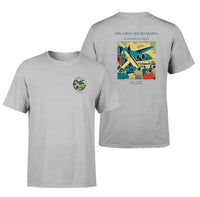 Thumbnail for VINTAGE G4228 - The First Jet Boarding - Double-Side T-Shirt design on lightgray double side t shirt