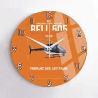 Thumbnail for Bell 505 design on orange no frame wall clock