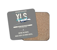 Thumbnail for Cessna Citation XLS design on gray 1 piece coaster