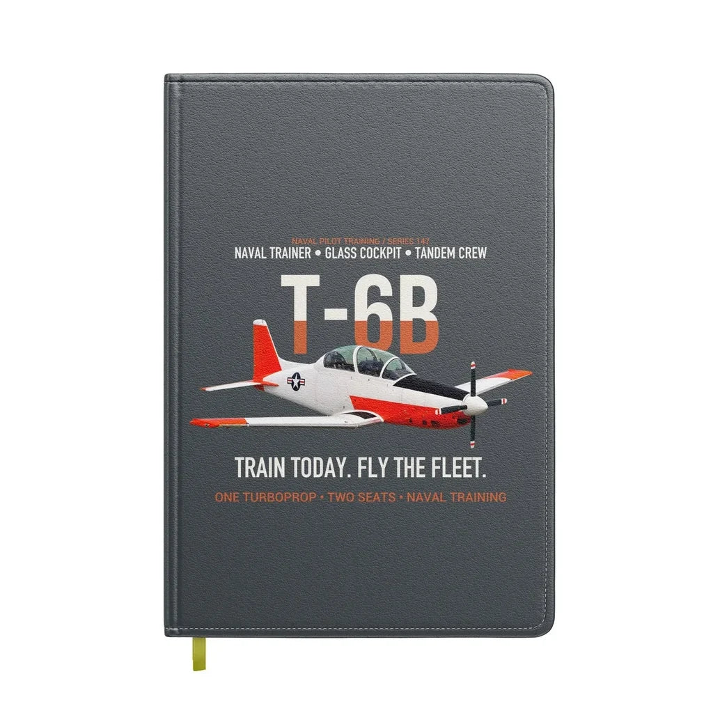 T-6B Texan II Naval Aviator Training design on gray notebook