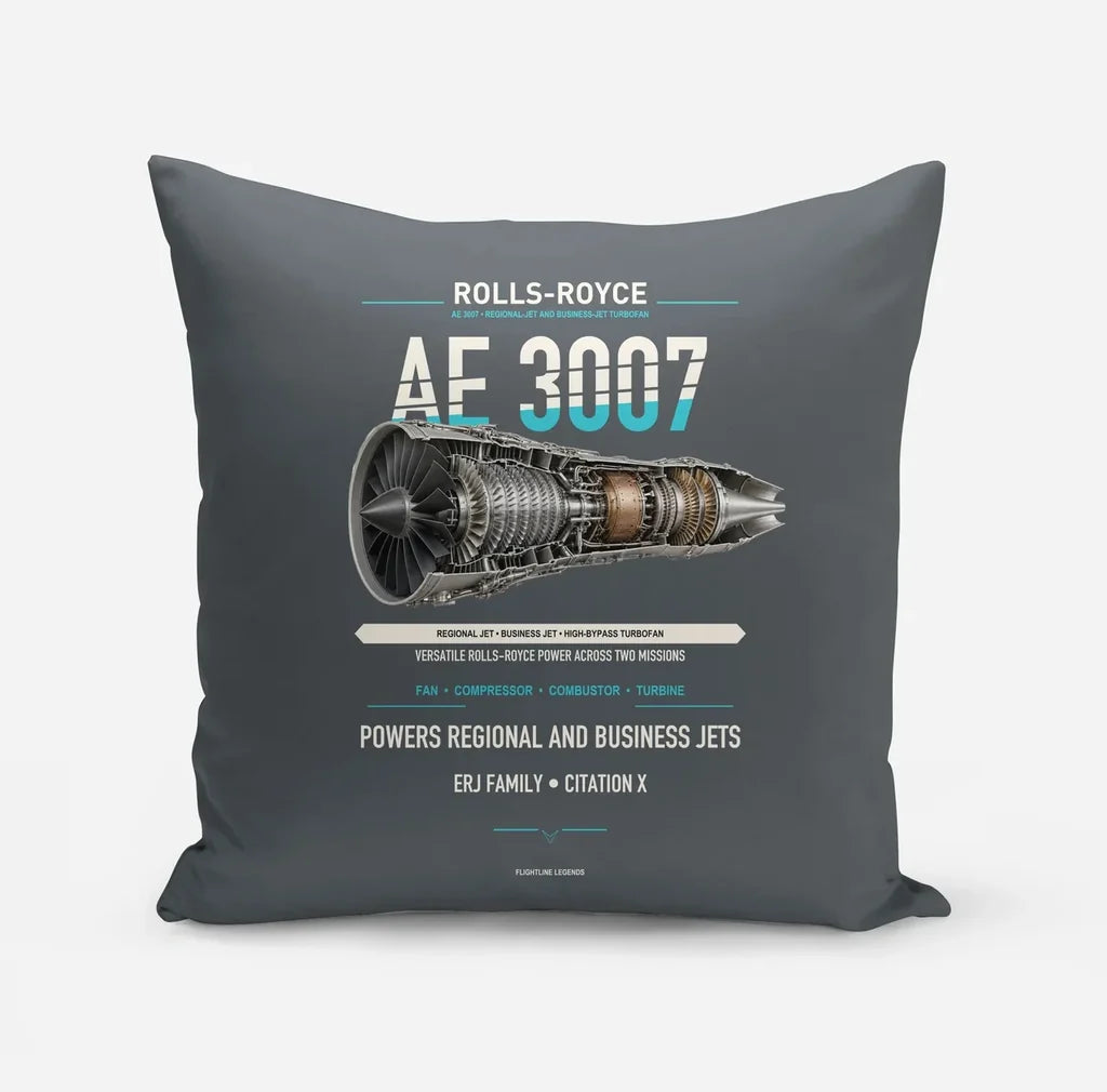 AE 3007 design on gray pillow
