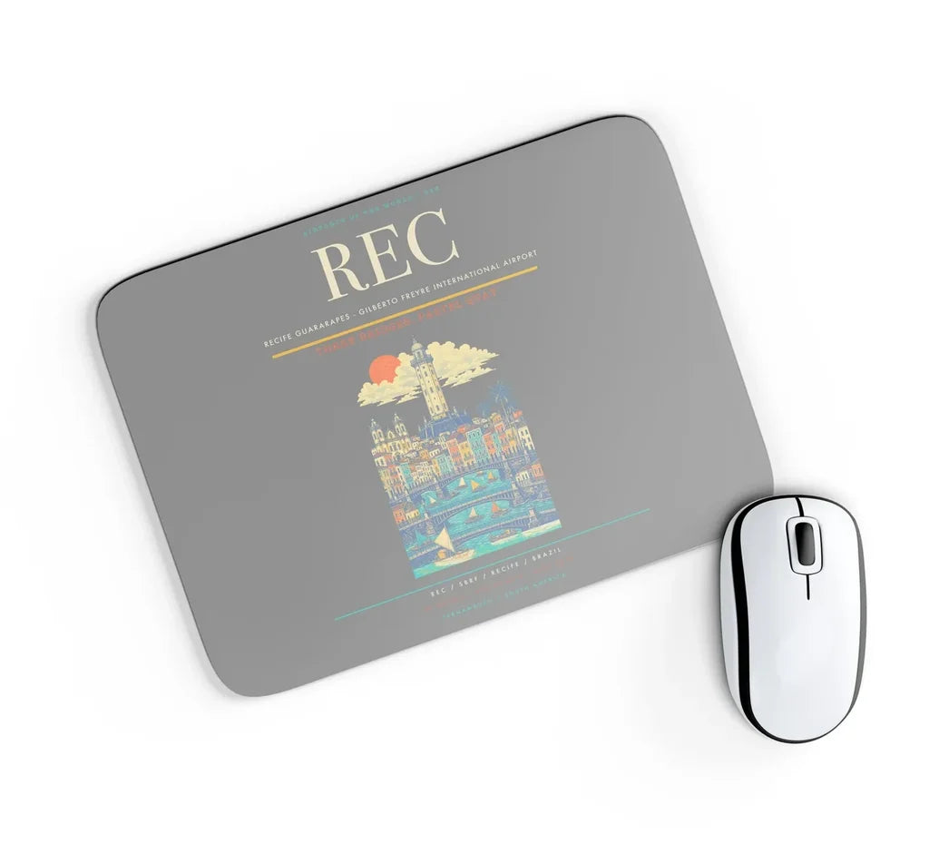 Recife Guararapes (REC) design on gray rectangle mouse pad