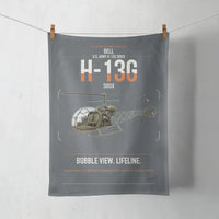 Thumbnail for Bell H-13G Sioux design on gray towel
