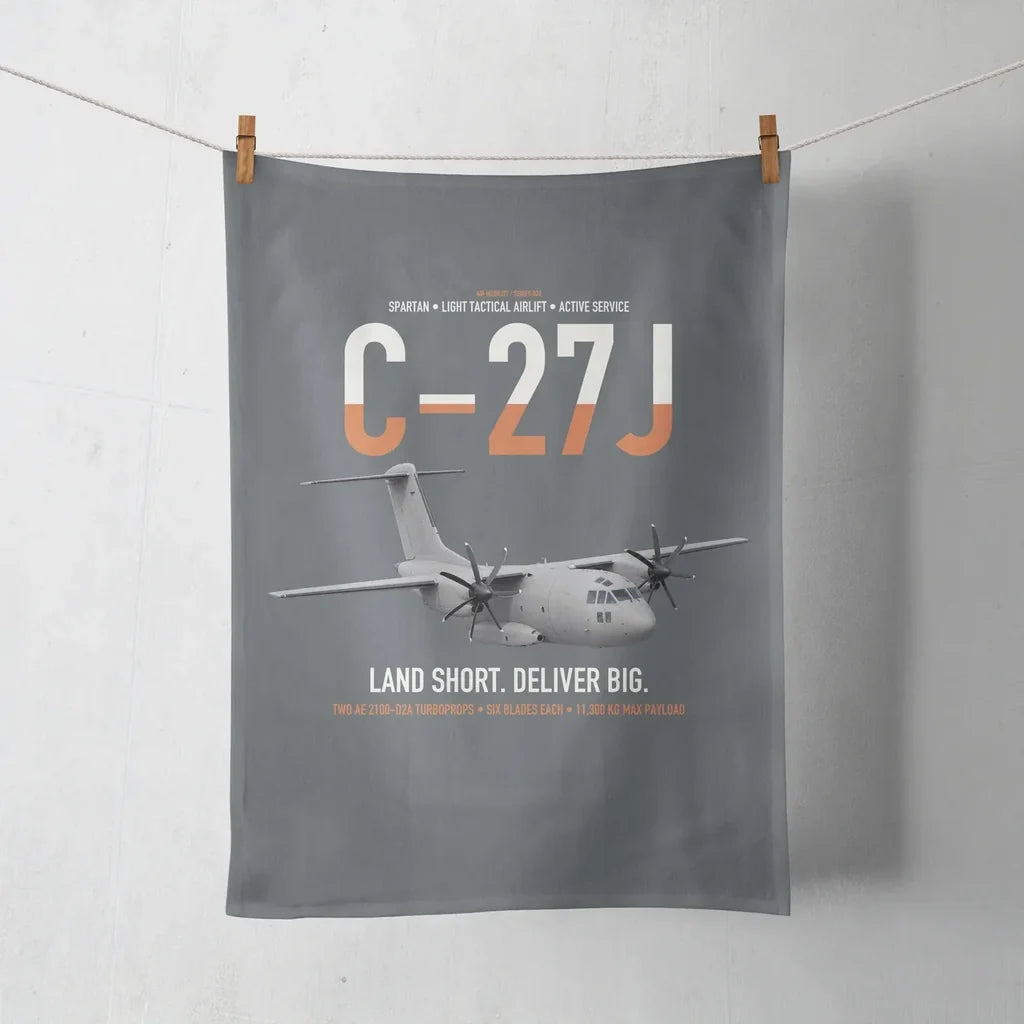 C-27J Spartan design on gray towel