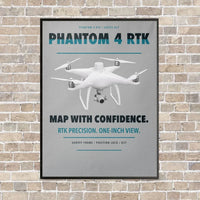 Thumbnail for DJI Phantom 4 RTK vertical canvas print - framed - light gray background