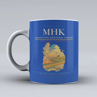 Thumbnail for Manhattan Regional Airport (MHK) airport code design on blue ceramic mug