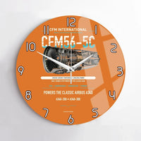 Thumbnail for CFM56-5C design on orange no frame wall clock