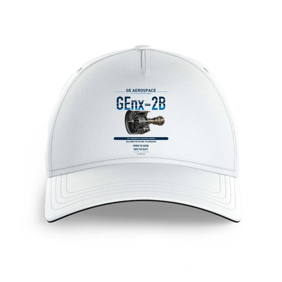 GEnx-2B design on white printed hat