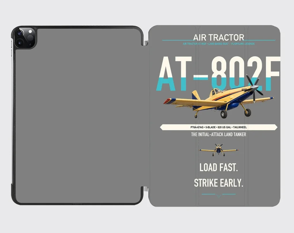 Air Tractor AT-802F design on gray ipad tablet case