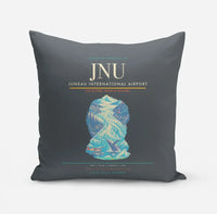 Thumbnail for Juneau International Airport (JNU) design on gray pillow