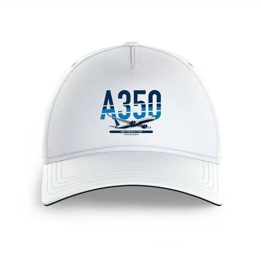 Airbus A350-900ULR design on white printed hat
