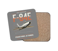 Thumbnail for F-84E Thunderjet design on gray 1 piece coaster