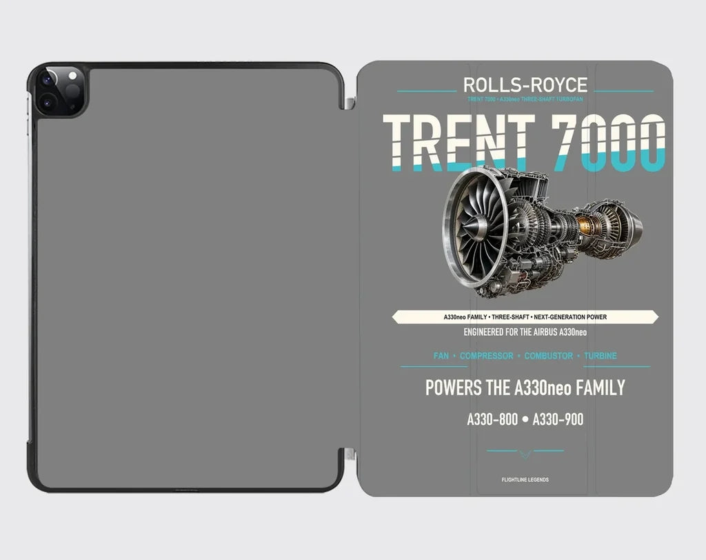 TRENT 7000 design on gray ipad tablet case